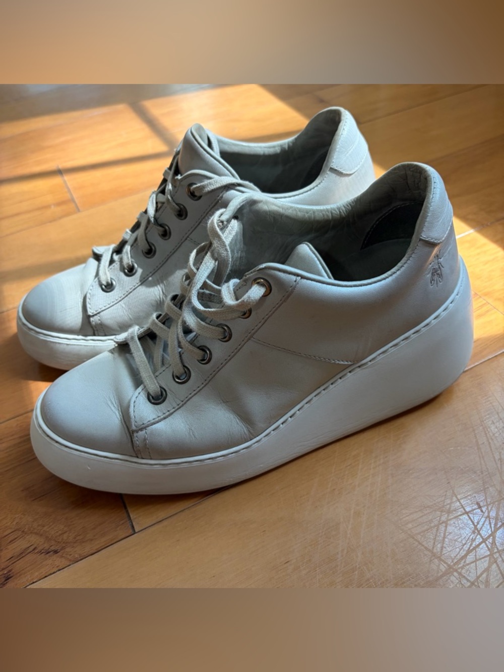 Fly London DELF Leather Silver Platform Sneakers - Portugal - EU 39 / US 8-8.5 - Picture 4 of 10